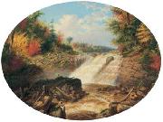Cornelius Krieghoff A Jam of Saw Logs on the Upper Fall in the Little Shawanagan River [Sic] - 20 Miles Above Three Rivers, painting